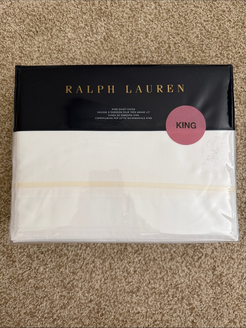 Ralph Lauren Regatta Cream Duvet Cover. King. 100% cotton.